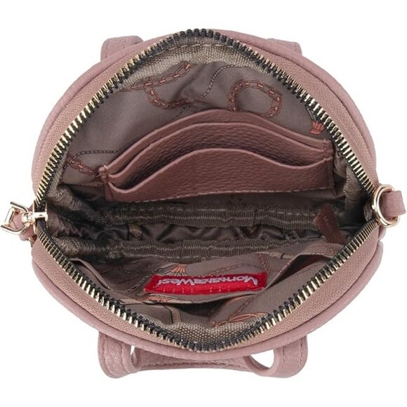 Montana West Crossbody Bag Pink Cell Phone Shoulder Purse Adjustable Strap - Picture 3 of 3
